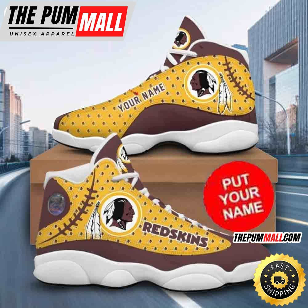 Custom Name NFL Washington Redskins Logo Pattern Air Jd 13 Shoes Printed Logo JD 13