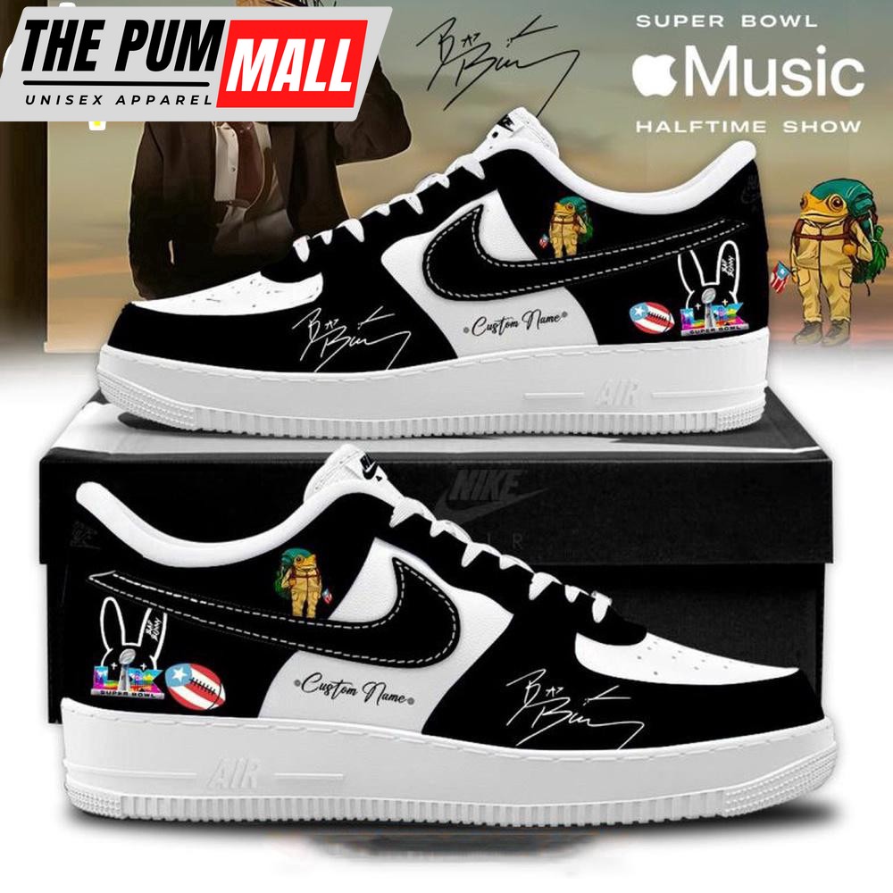 Custom Name NFL x Bad Bunny Super Bowl Air Force 1 Shoes