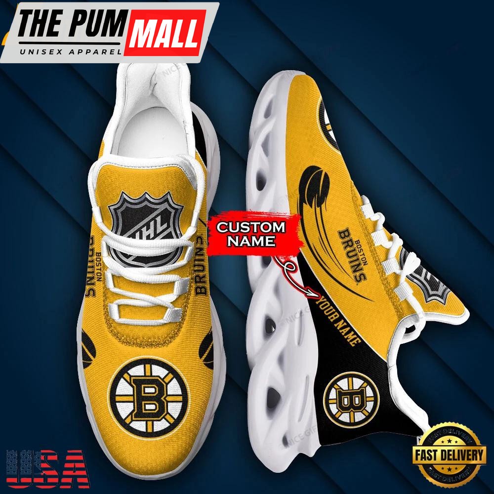 Custom Name NHL Boston Bruins Sport Max Soul Shoes