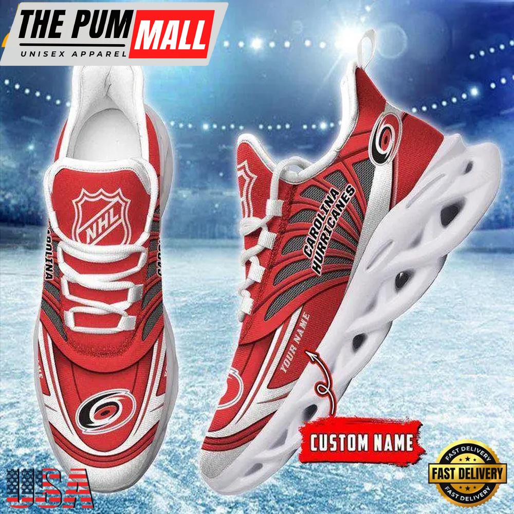 Custom Name NHL Carolina Hurricanes New Design Max Soul Shoes, Running Sneakers Shoes