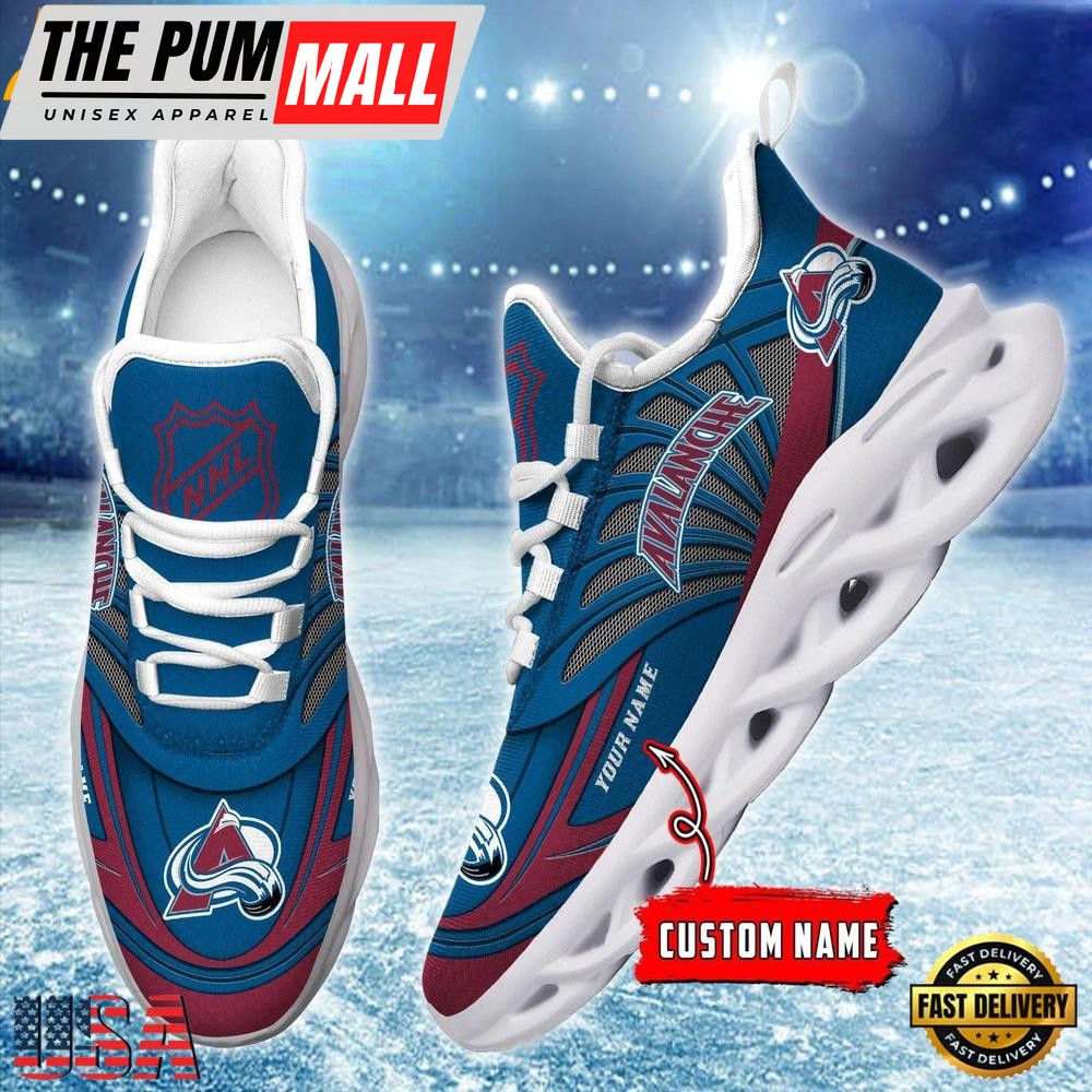 Custom Name NHL Colorado Avalanche New Design Max Soul Shoes, Running Sneakers Shoes