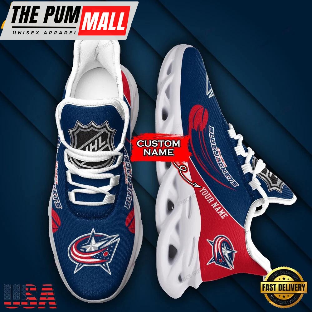Custom Name NHL Columbus Blue Jackets Team Sport Max Soul Shoes