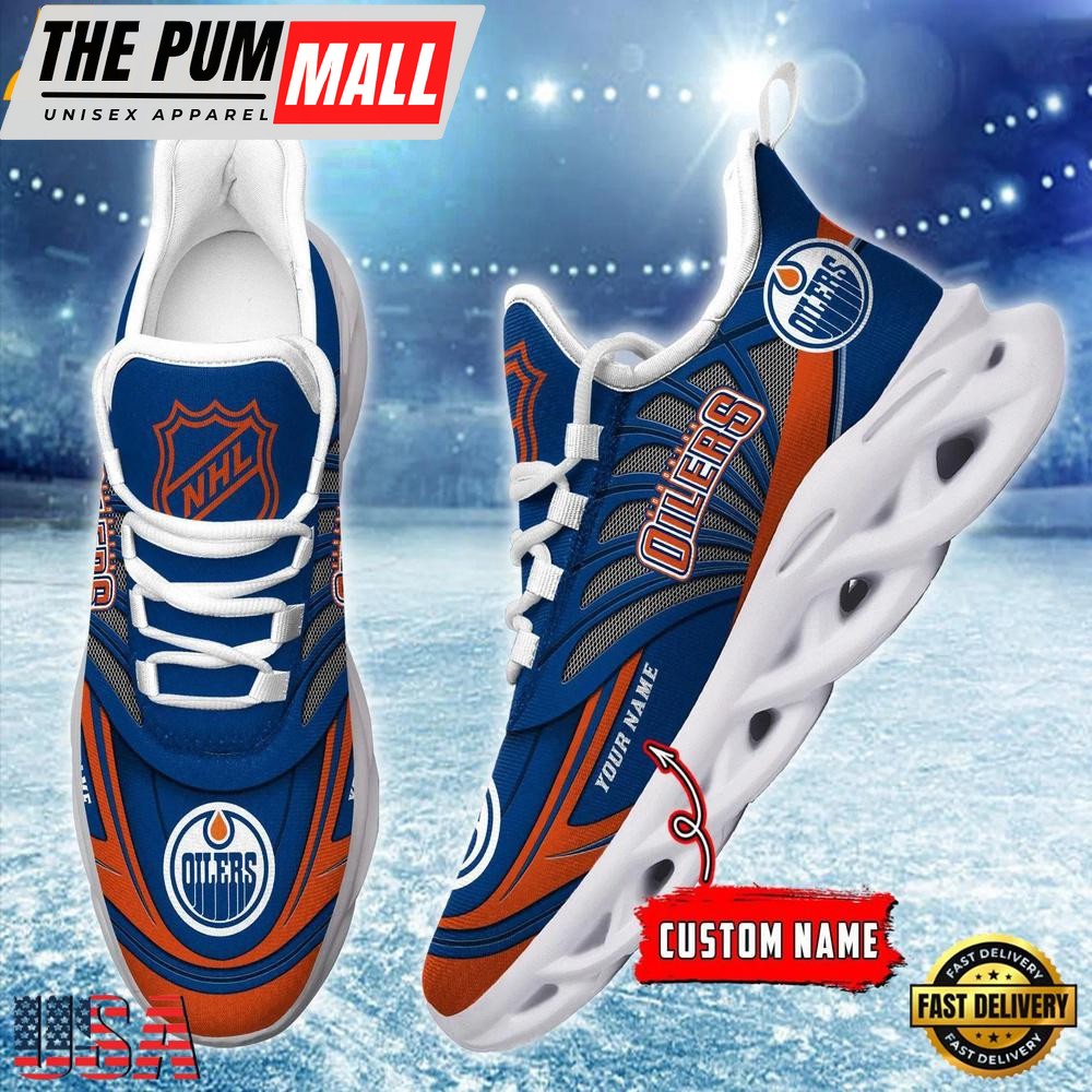 Custom Name NHL Edmonton Oilers New Design Max Soul Shoes, Running Sneakers Shoes