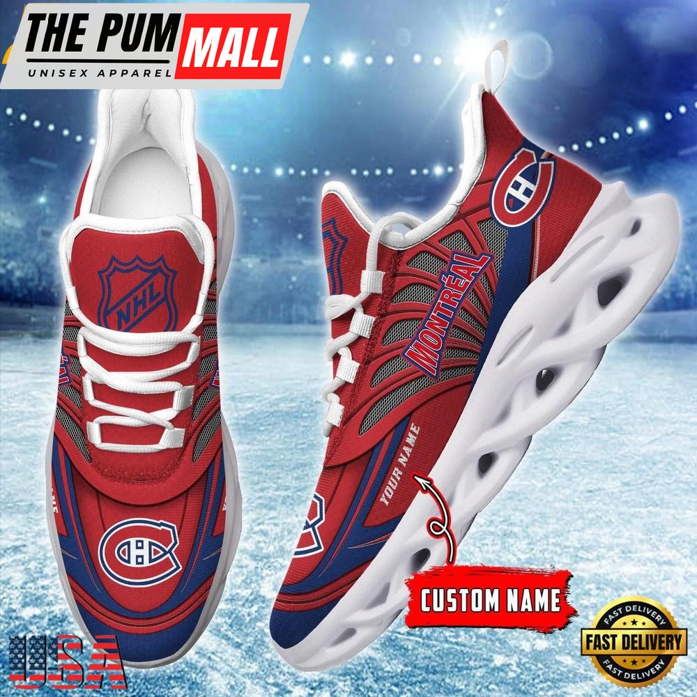Custom Name NHL Montreal Canadiens New Design Max Soul Shoes, Running Sneakers Shoes
