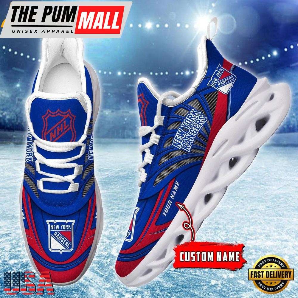 Custom Name NHL New York Rangers New Design Max Soul Shoes, Running Sneakers Shoes