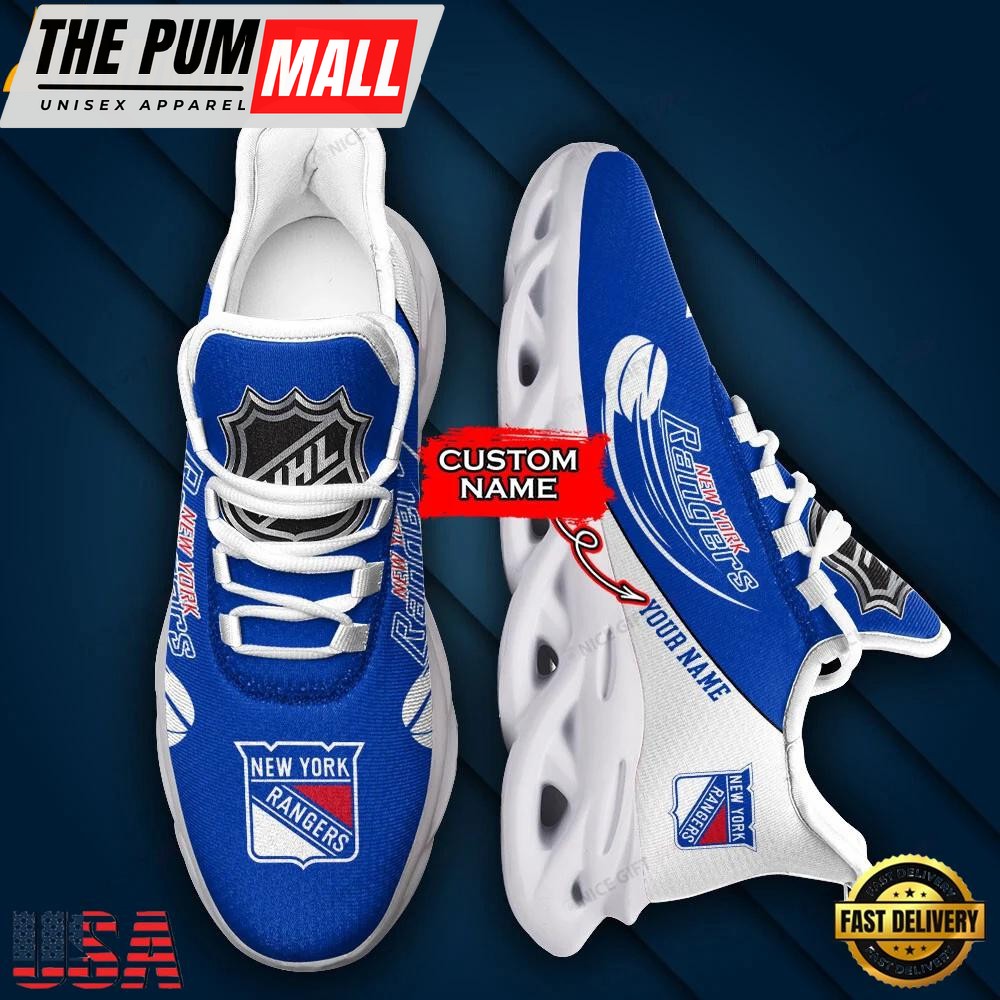 Custom Name NHL New York Rangers Team Sport Max Soul Shoes
