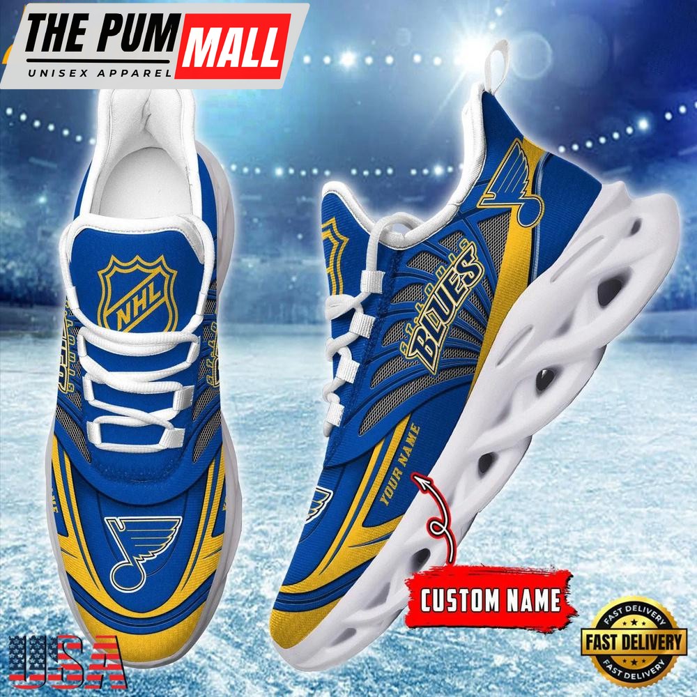 Custom Name NHL St. Louis Blues New Design Max Soul Shoes, Running Sneakers Shoes