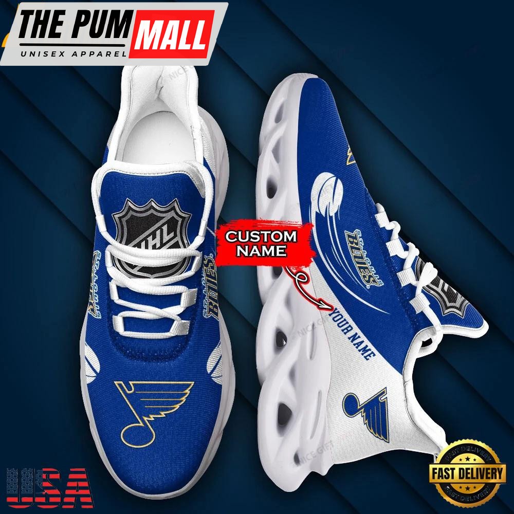 Custom Name NHL St. Louis Blues Team Sport Max Soul Shoes