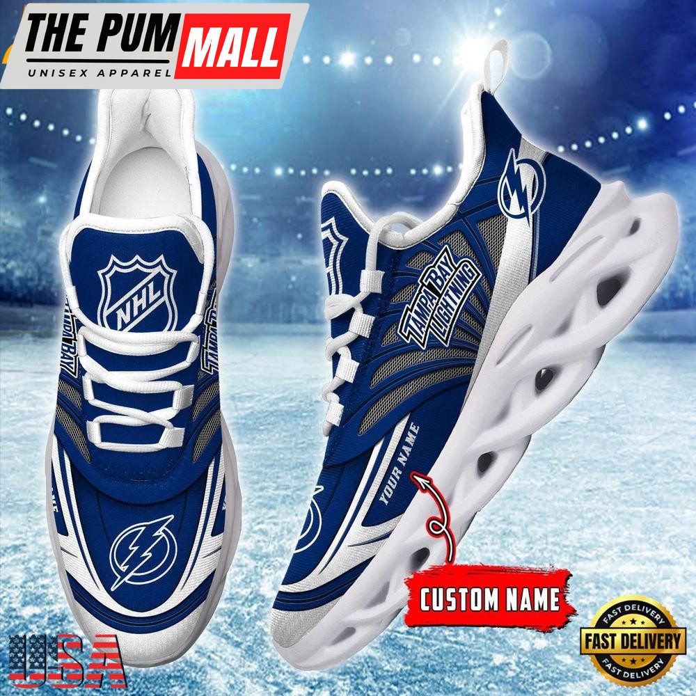 Custom Name NHL Tampa Bay Lightning New Design Max Soul Shoes, Running Sneakers Shoes