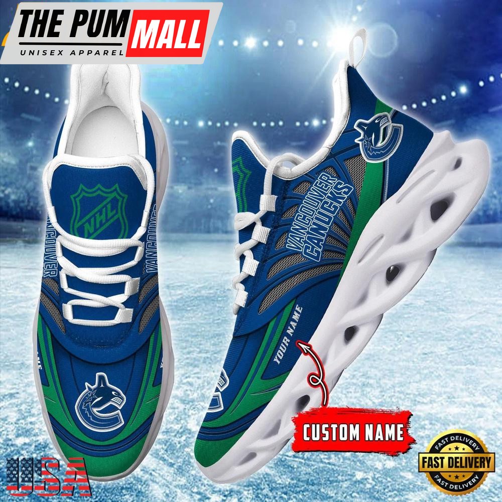 Custom Name NHL Vancouver Canucks New Design Max Soul Shoes, Running Sneakers Shoes