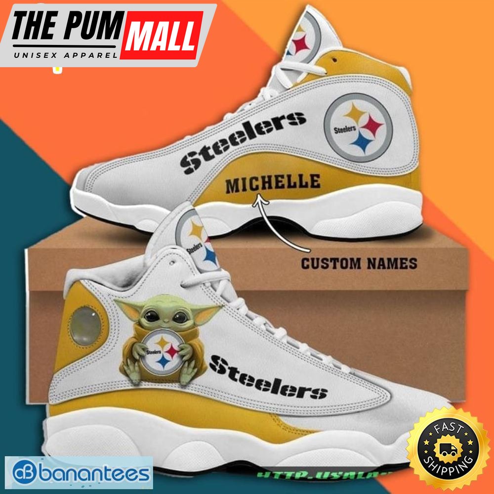 Custom Name Pittsburgh Steelers Baby Yoda Air Jd 13 Sneaker Shoes