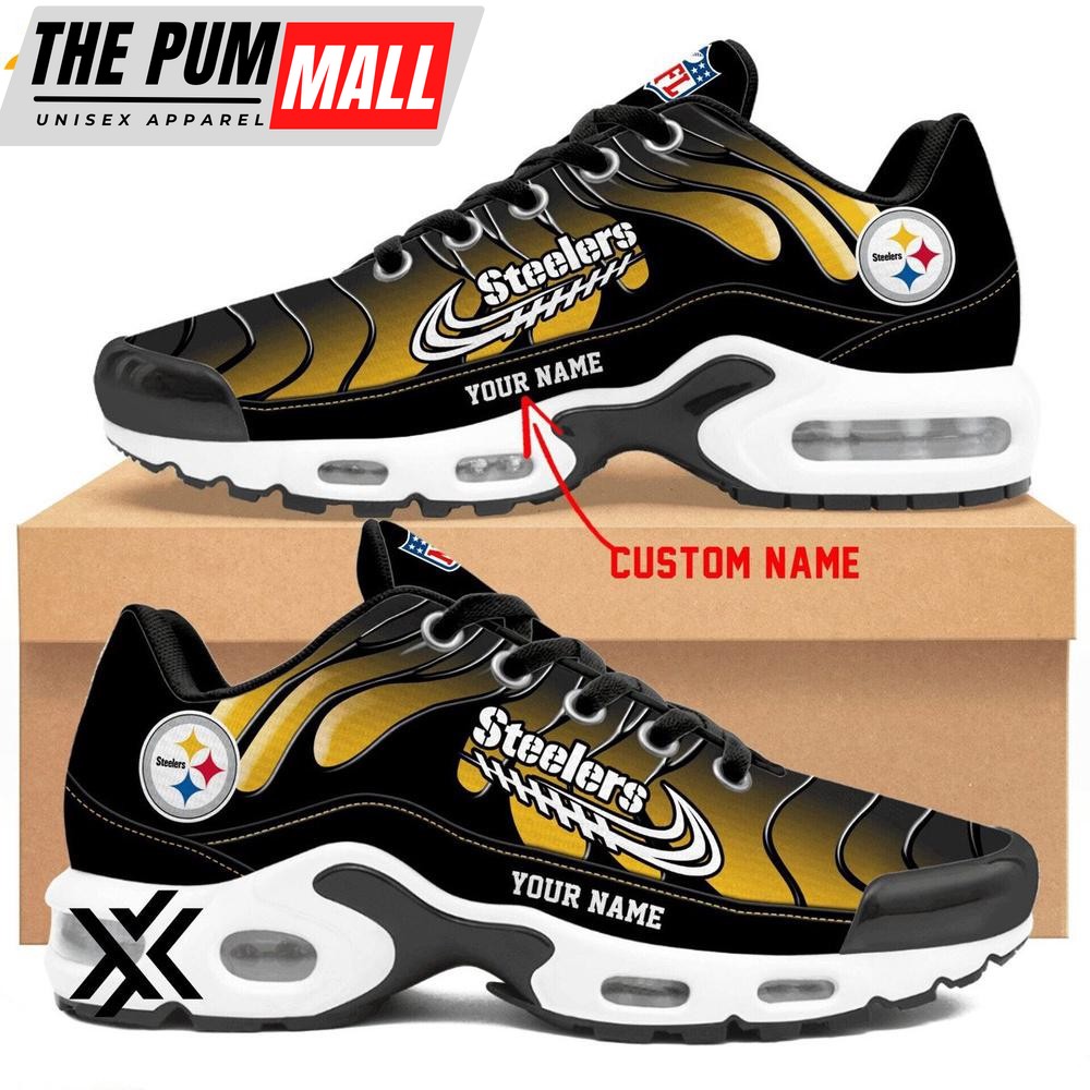 Custom Name Pittsburgh Steelers Team Air Max Plus Shoes For Fans