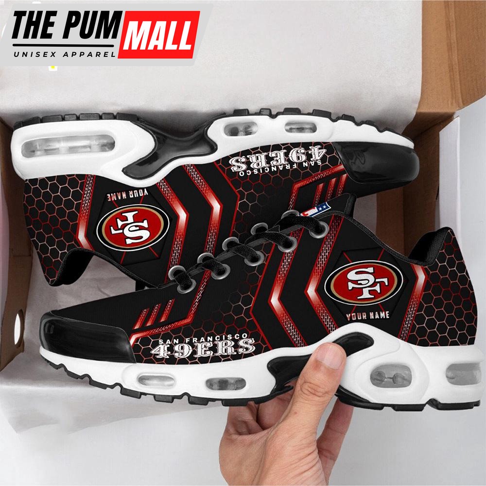 Custom Name San Francisco 49ers NFL Air Max Plus Shoes For Fans