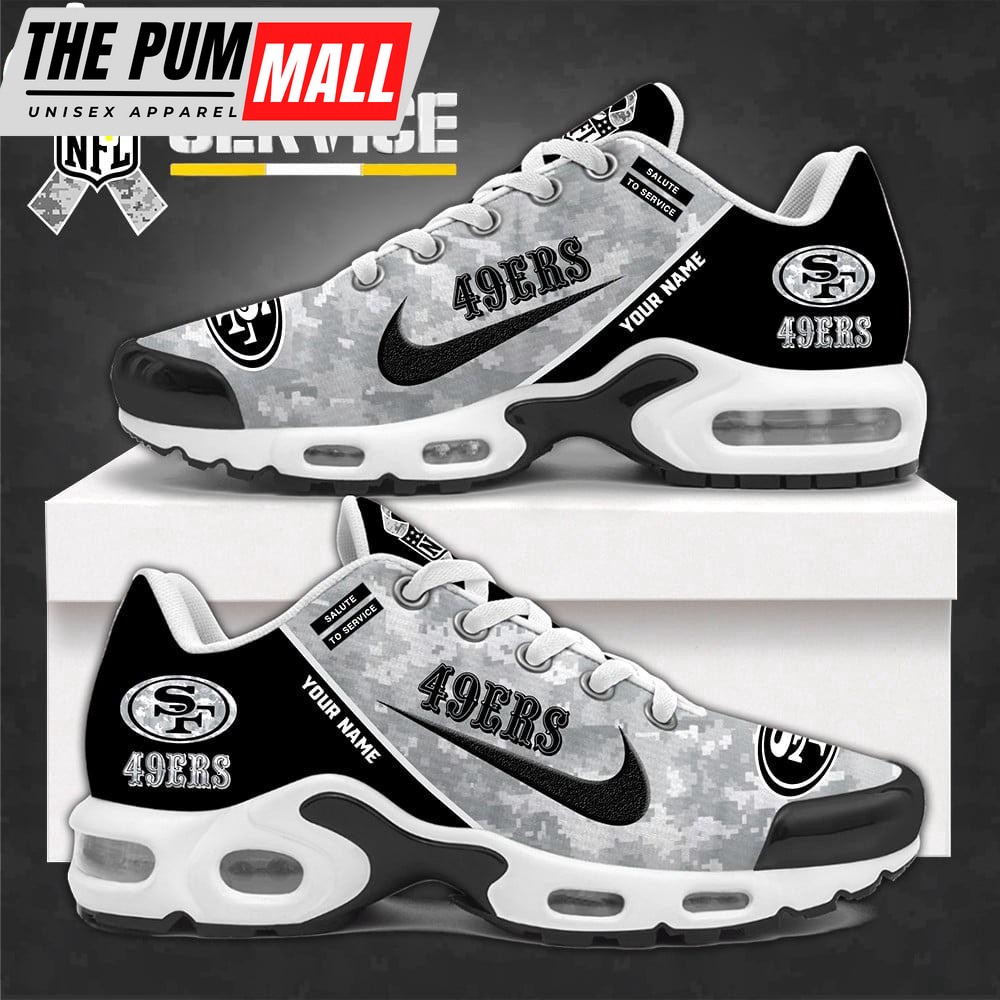 Custom Name San Francisco 49ers Salute To Service NFL Air Max Plus Shoes
