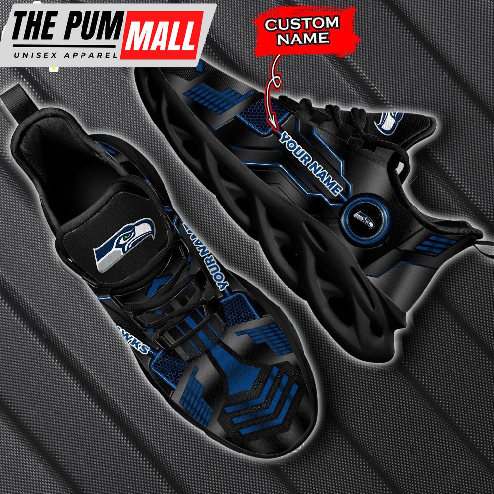 Custom Name Seattle Seahawks NFL Max Soul Shoes Gift For Fans