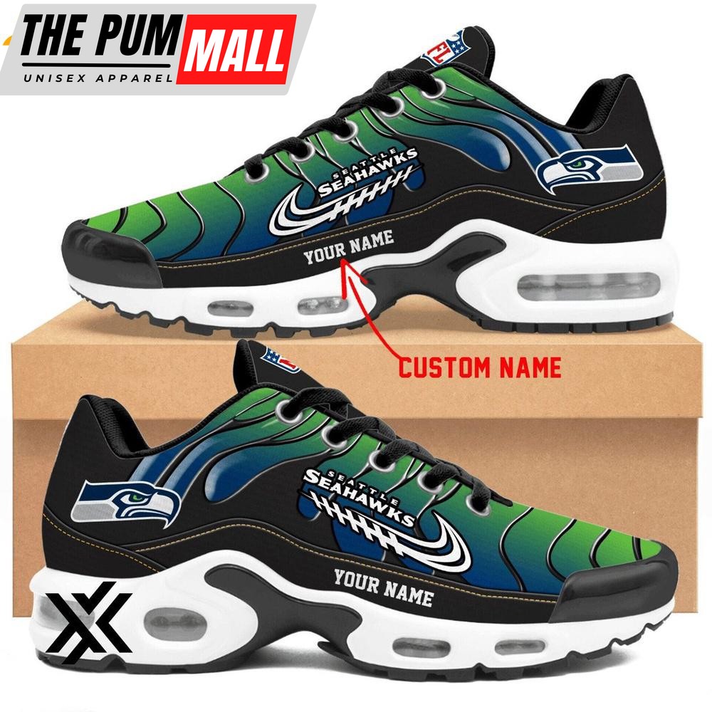 Custom Name Seattle Seahawks Team Air Max Plus Shoes For Fans