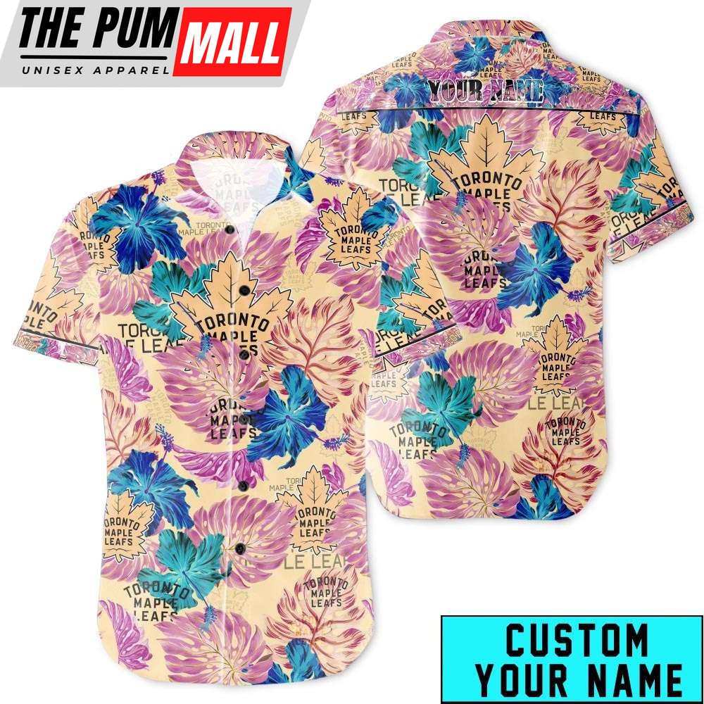 Custom Name Toronto Maple Leafs Tropical Hawaiian Shirt
