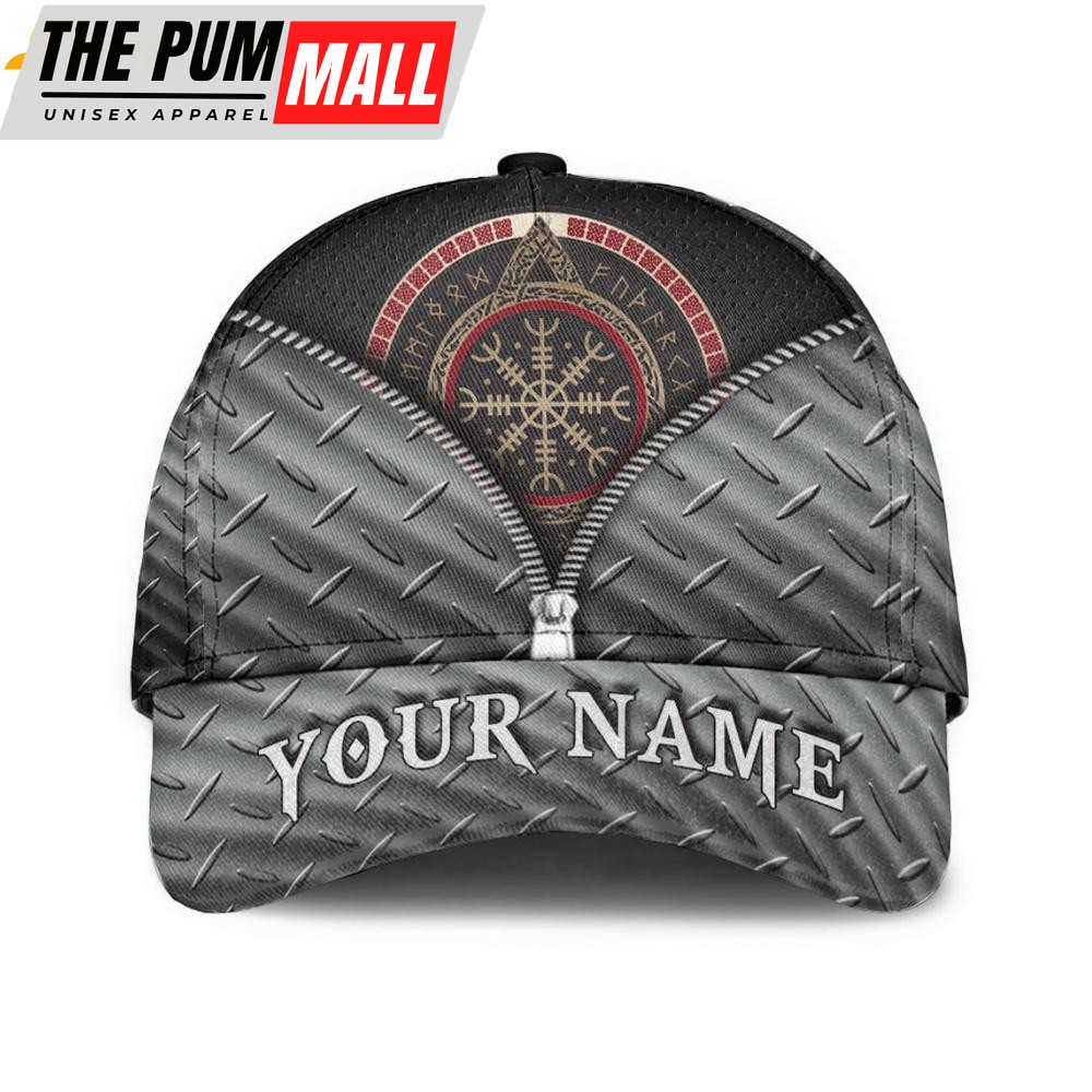 Custom Name Viking Helm of Awe Classic Baseball Cap