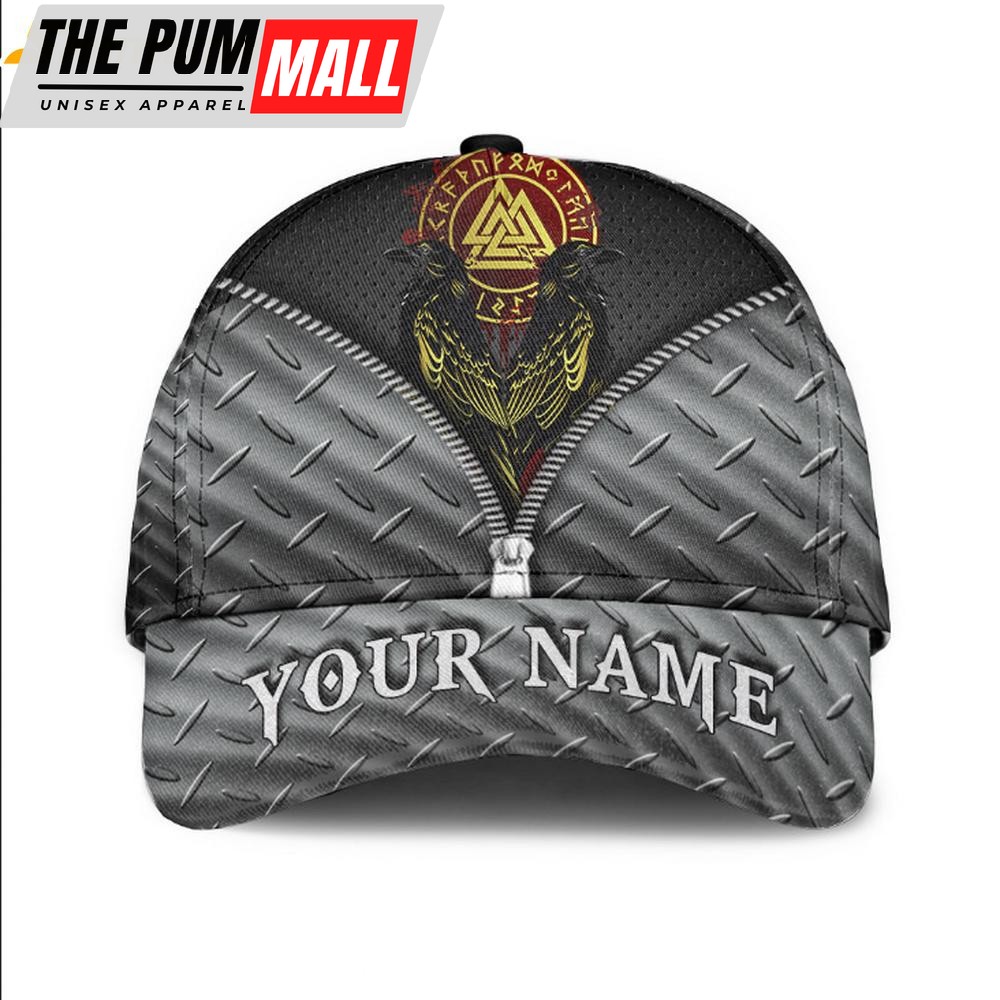 Custom Name Viking Raven Valknut Classic Baseball Cap