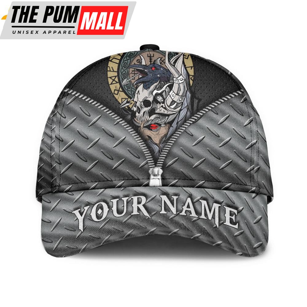 Custom Name Viking Special Odin and Raven Classic Baseball Cap
