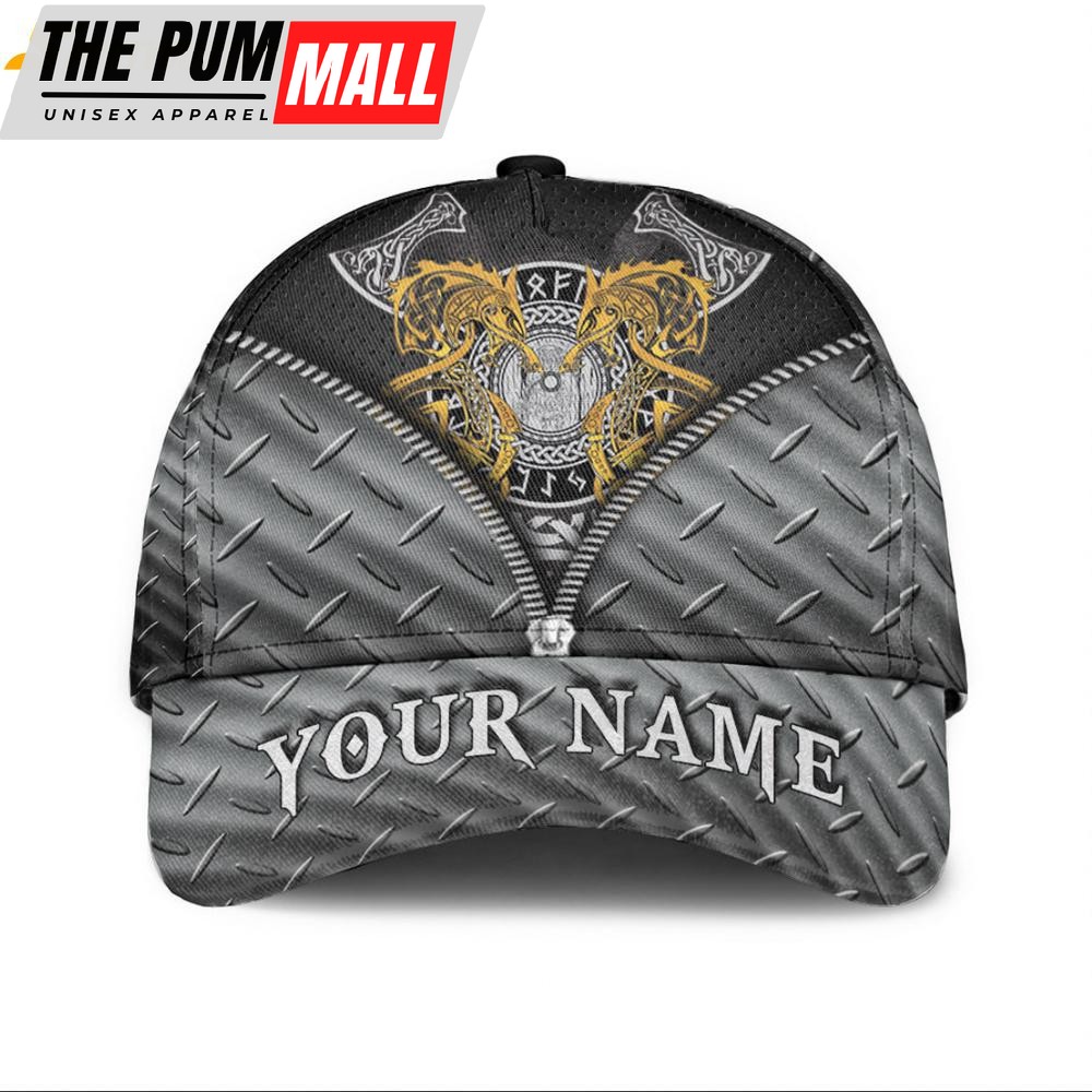 Custom Name Viking Viking Celtic Dragon Shield Classic Baseball Cap