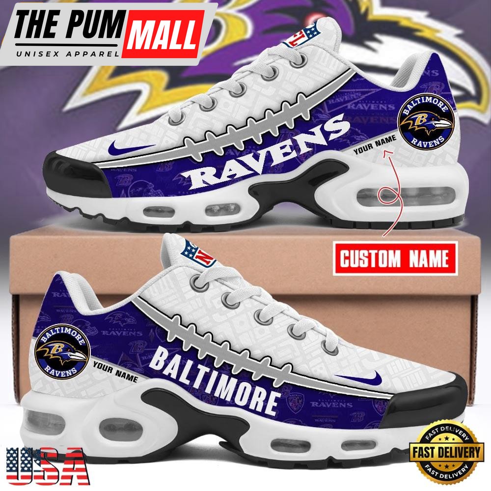 Custom NFL Baltimore Ravens Limited Design Air Max Plus Shoes Running Sneakers