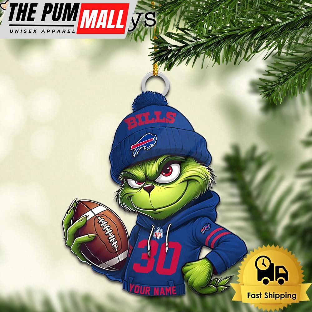 Custom NFL Buffalo Bills Grinch Christmas Ornament Limited Edition