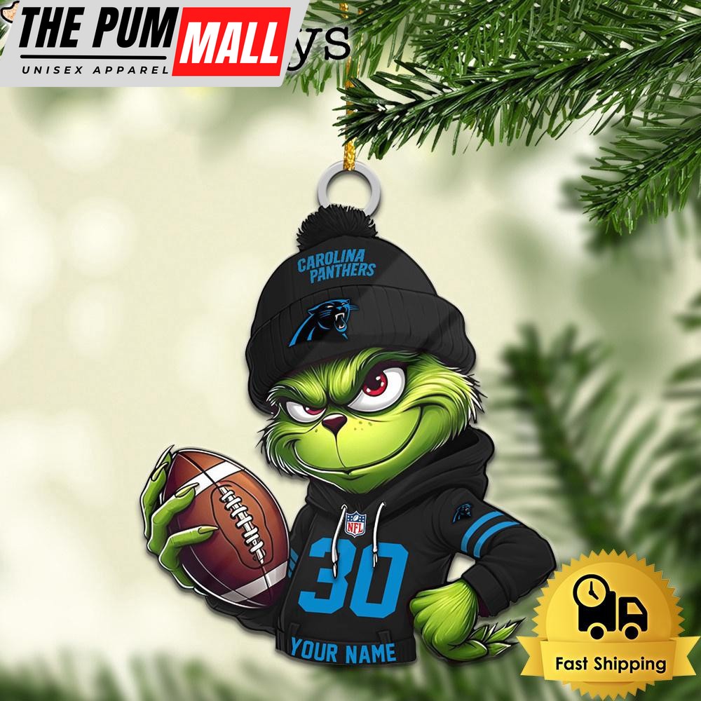 Custom NFL Carolina Panthers Grinch Christmas Ornament Limited Edition