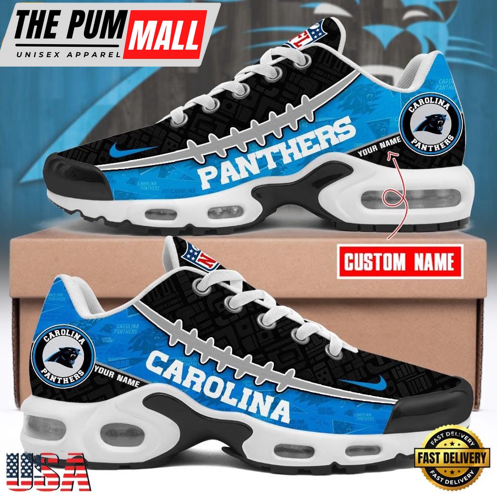 Custom NFL Carolina Panthers Limited Design Air Max Plus Shoes Running Sneakers