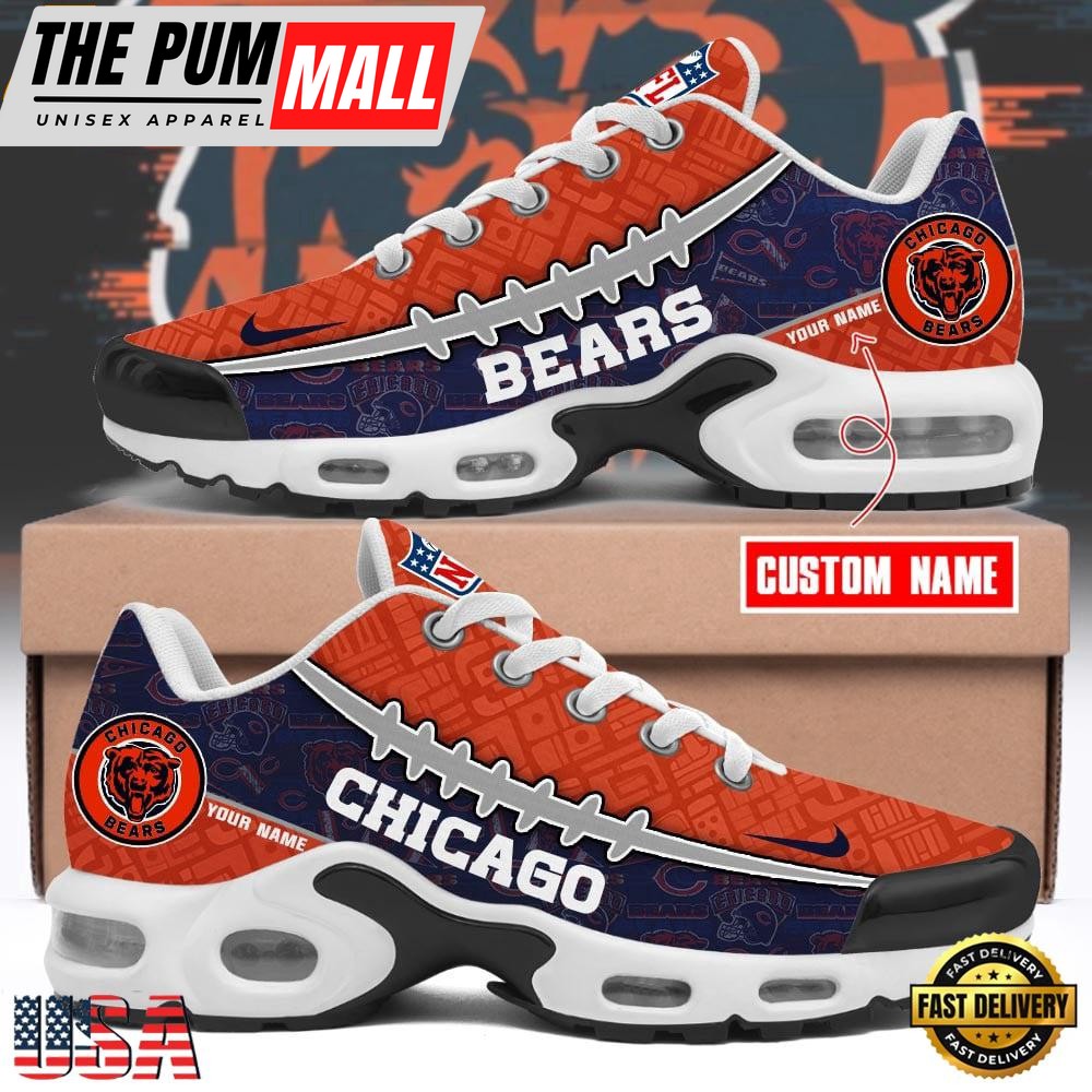 Custom NFL Chicago Bears Limited Design Air Max Plus Shoes Running Sneakers