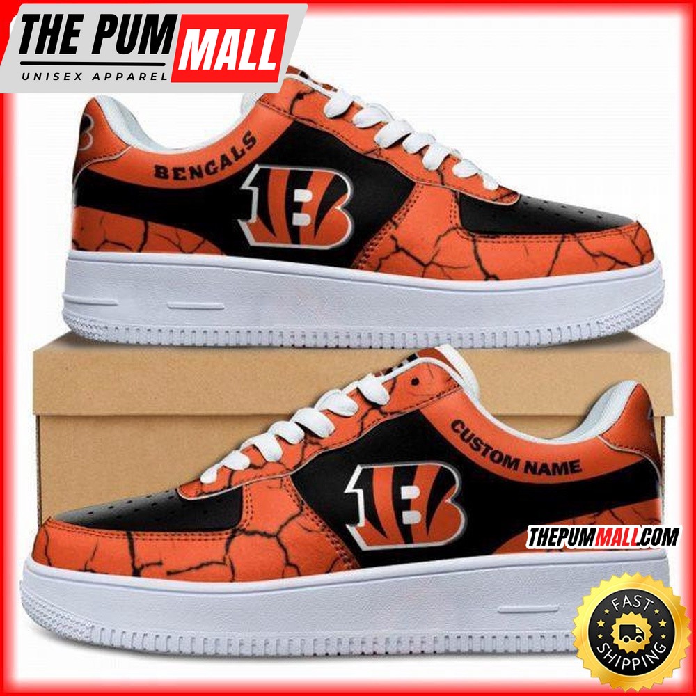 Custom NFL Cincinnati Bengals Air Force 1 Shoes Sneaker Football Shoes For Fans