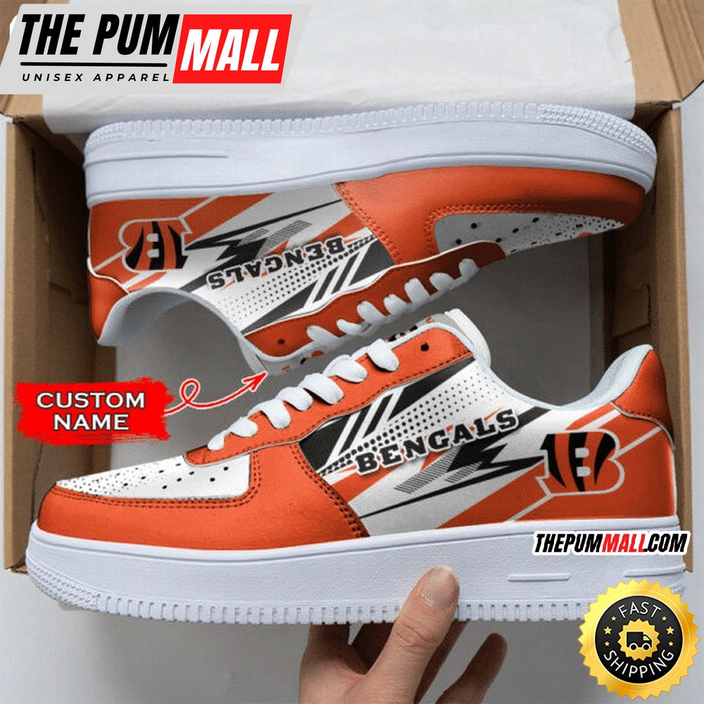 Custom NFL Cincinnati Bengals Air Force 1 Shoes Sports Sneaker For Fans