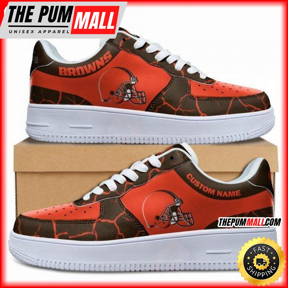 Custom NFL Cleveland Browns Air Force 1 Shoes Sneaker Football Shoes For Fans