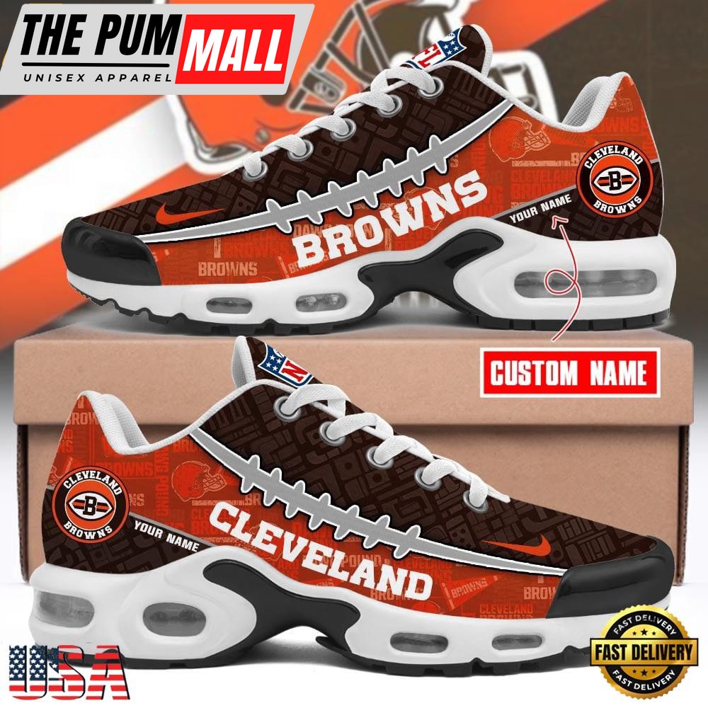 Custom NFL Cleveland Browns Limited Design Air Max Plus Shoes Running Sneakers