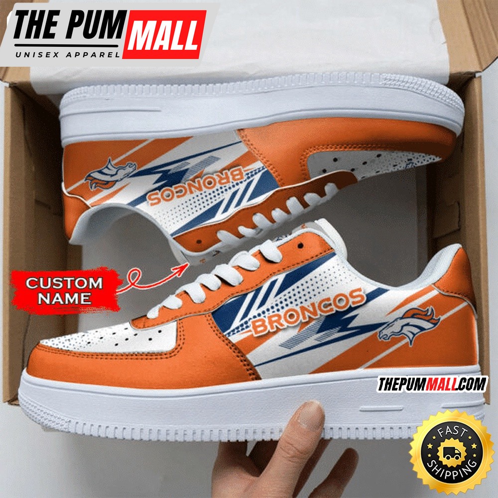 Custom NFL Denver Broncos Air Force 1 Shoes Sports Sneaker For Fans