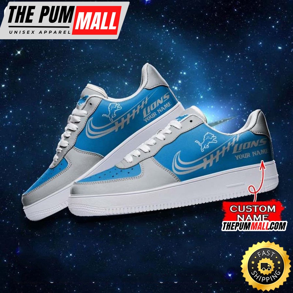 Custom NFL Detroit Lions Air Force 1 Shoes Sneaker Football Shoes For Sport Fans