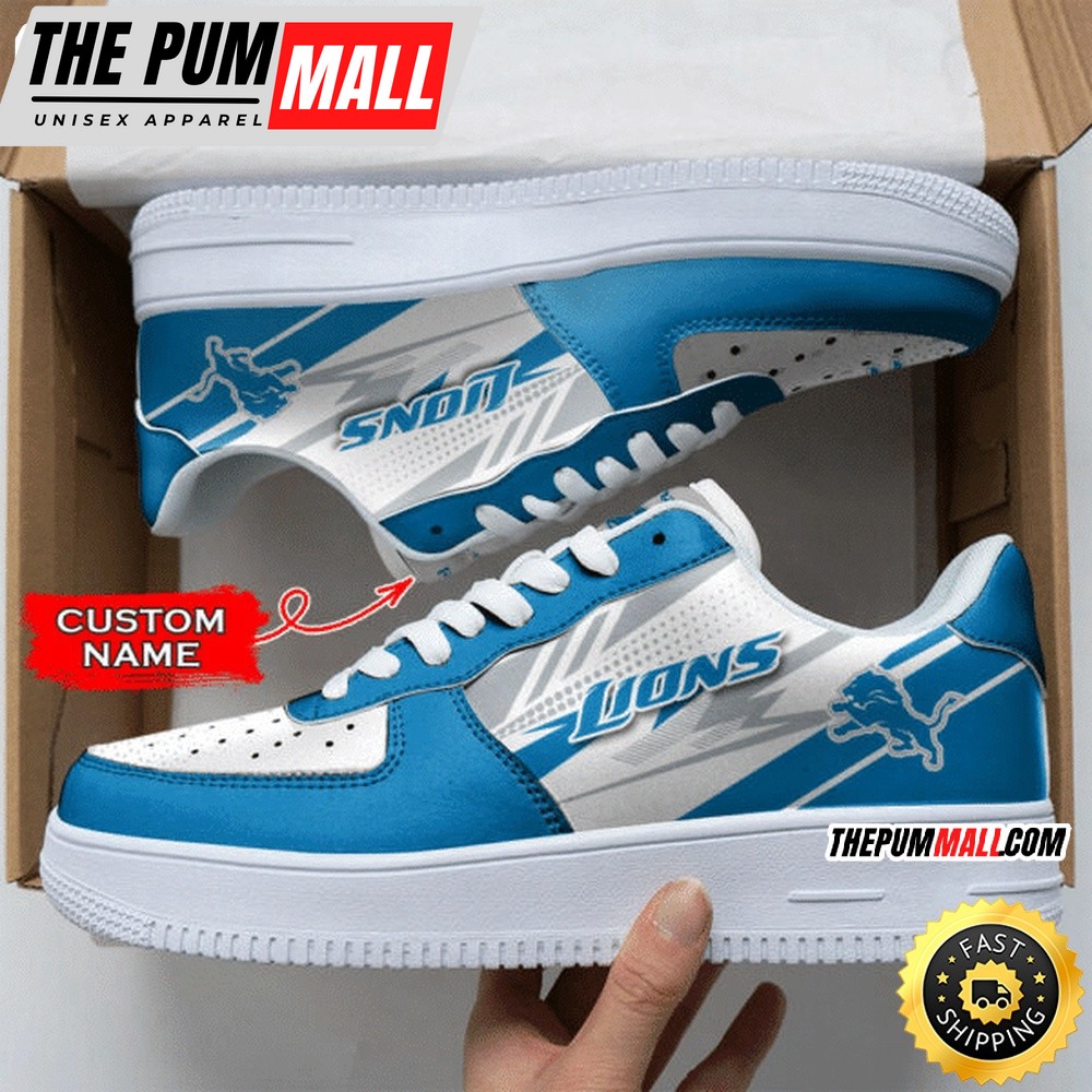 Custom NFL Detroit Lions Air Force 1 Shoes Sports Sneaker For Fans