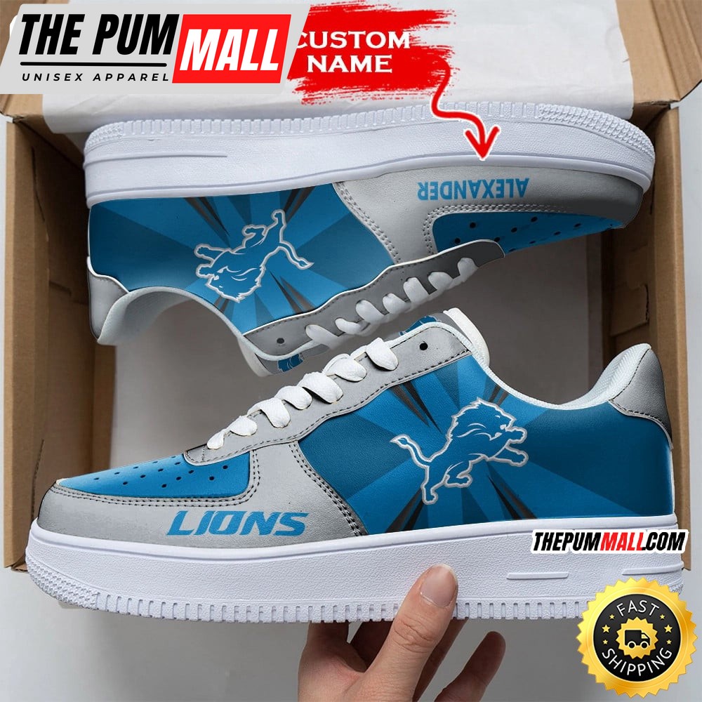 Custom NFL Detroit Lions Air Force 1 Shoes Versatile AF1 Series