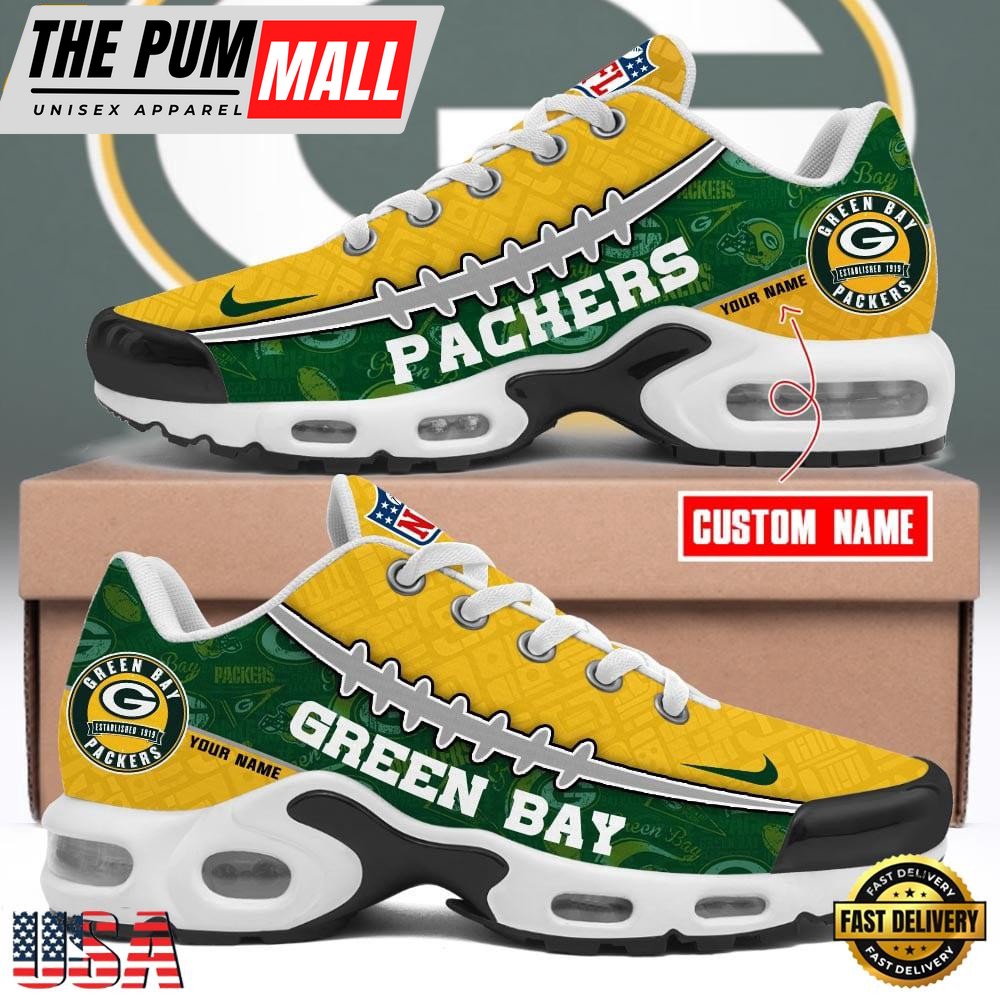 Custom NFL Green Bay Packers Limited Design Air Max Plus Shoes Running Sneakers