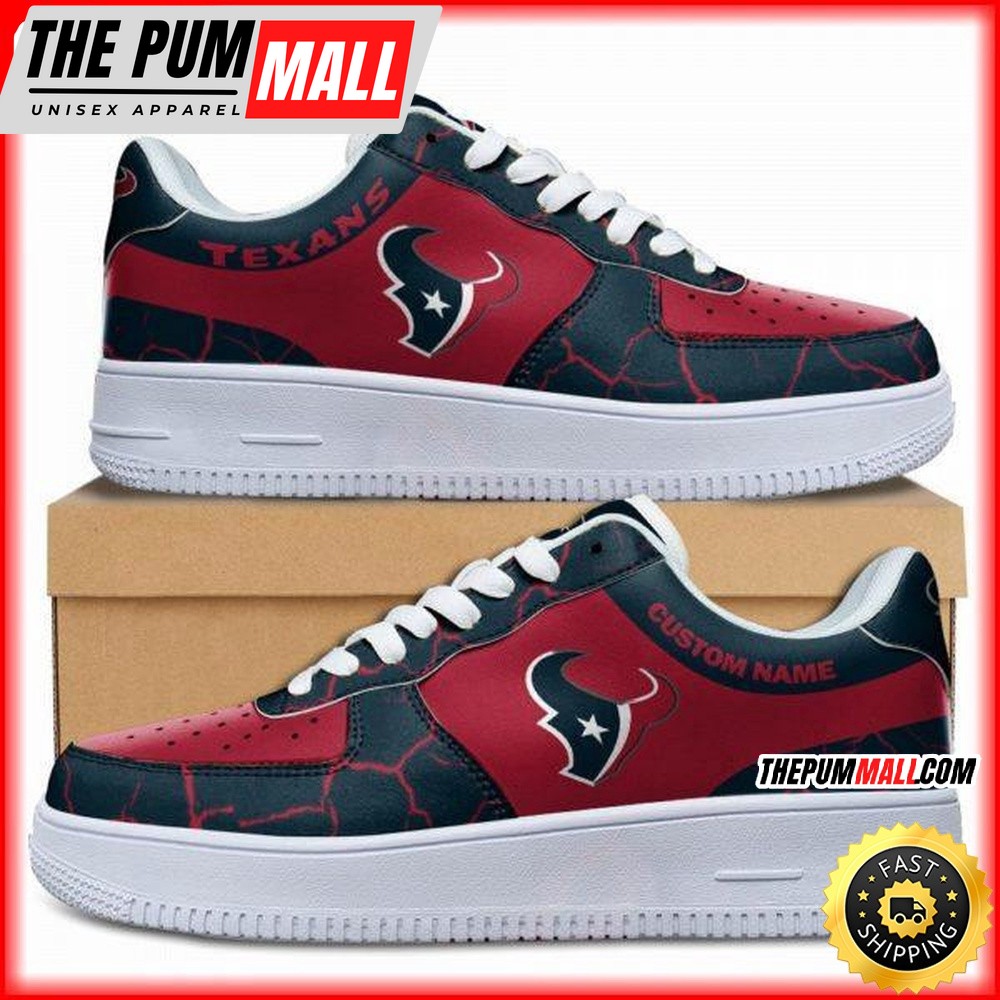 Custom NFL Houston Texans Air Force 1 Shoes Sneaker Football Shoes For Fans