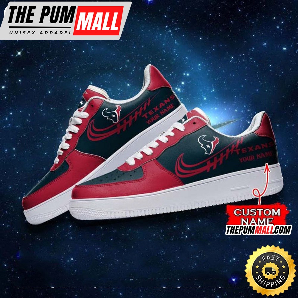 Custom NFL Houston Texans Air Force 1 Shoes Sneaker Football Shoes For Sport Fans