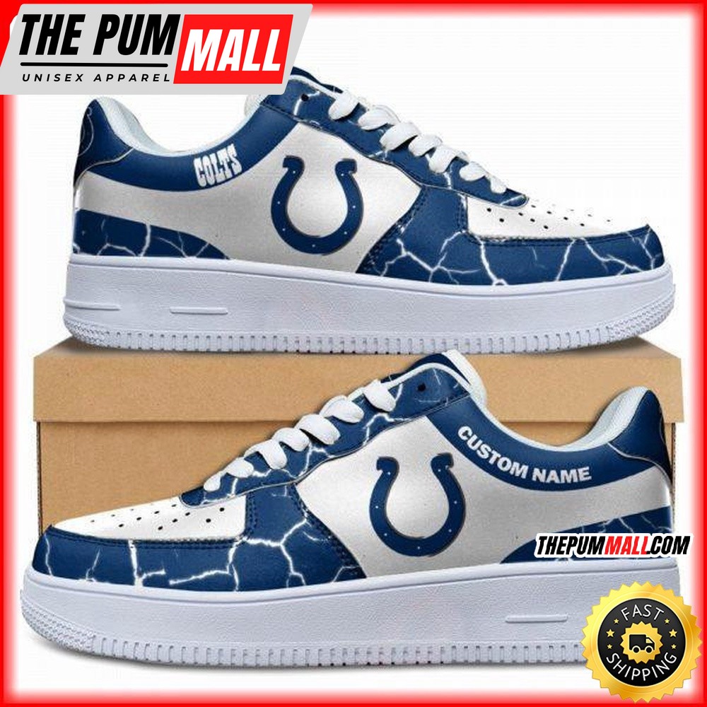 Custom NFL Indianapolis Colts Air Force 1 Shoes Sneaker Football Shoes For Fans