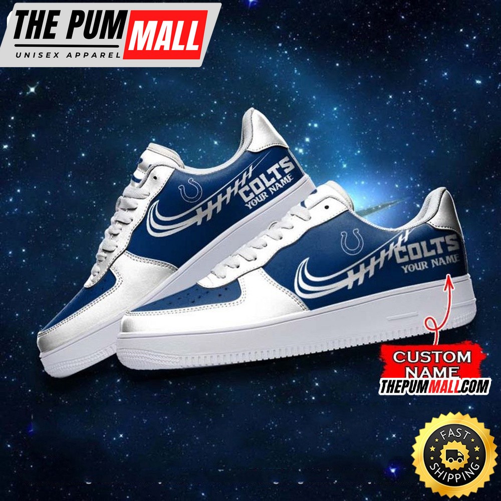 Custom NFL Indianapolis Colts Air Force 1 Shoes Sneaker Football Shoes For Sport Fans