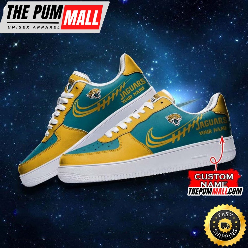 Custom NFL Jacksonville Jaguars Air Force 1 Shoes Sneaker Football Shoes For Sport Fans