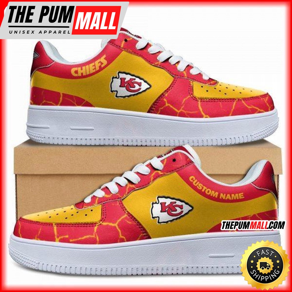 Custom NFL Kansas City Chiefs Air Force 1 Shoes Sneaker Football Shoes For Fans