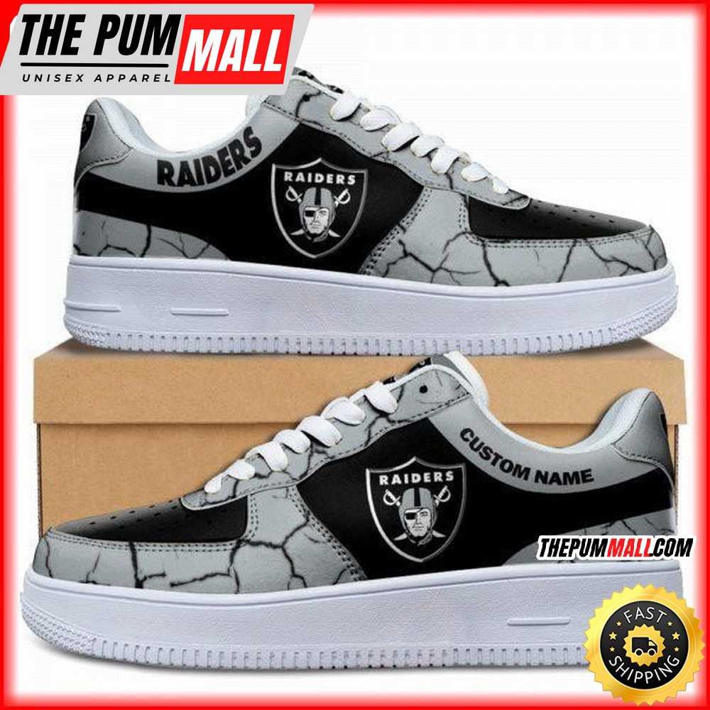 Custom NFL Las Vegas Raiders Air Force 1 Shoes Sneaker Football Shoes For Fans