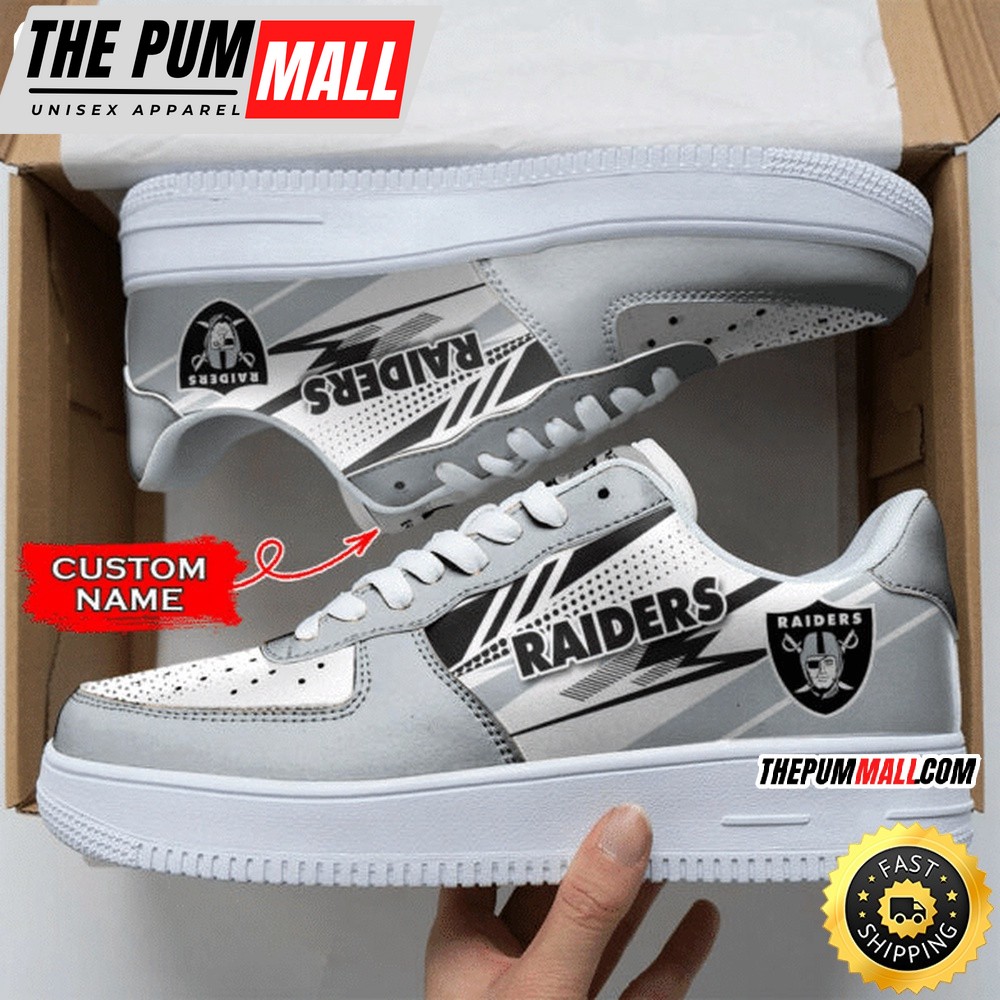 Custom NFL Las Vegas Raiders Air Force 1 Shoes Sports Sneaker For Fans