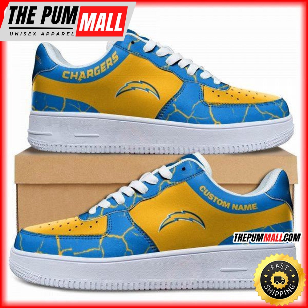 Custom NFL Los Angeles Chargers Air Force 1 Shoes Sneaker Football Shoes For Fans