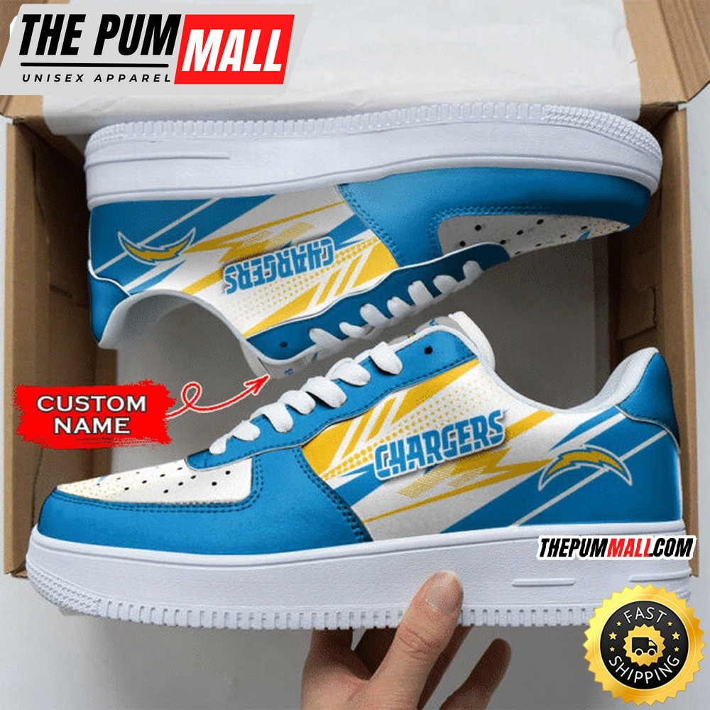 Custom NFL Los Angeles Chargers Air Force 1 Shoes Sports Sneaker For Fans