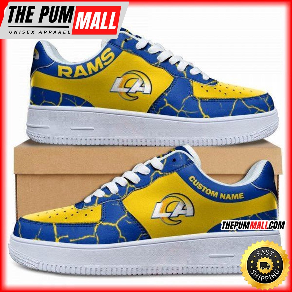 Custom NFL Los Angeles Rams Air Force 1 Shoes Sneaker Football Shoes For Fans